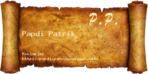 Papdi Patrik névjegykártya